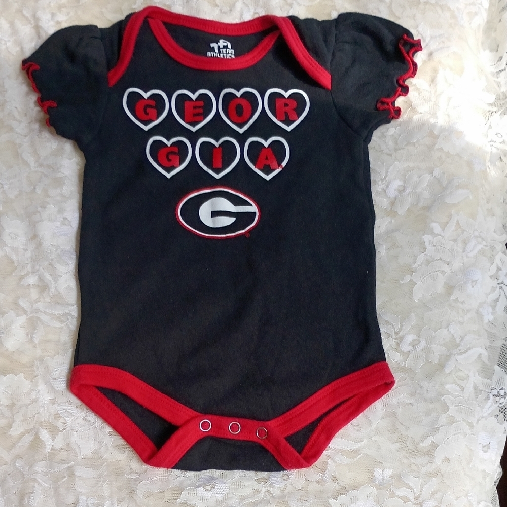 Black and Red Georgia Baby Onesie